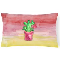 East Urban Home Flowering Cactus Watercolor Lumbar Pillow EAAS3196
